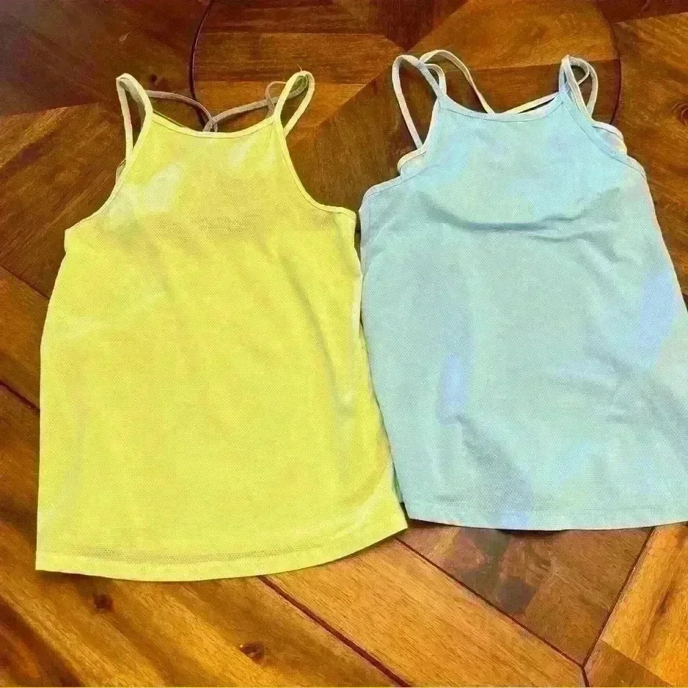 Youth girls active wear tank tops with built in sports bra lot of two size small